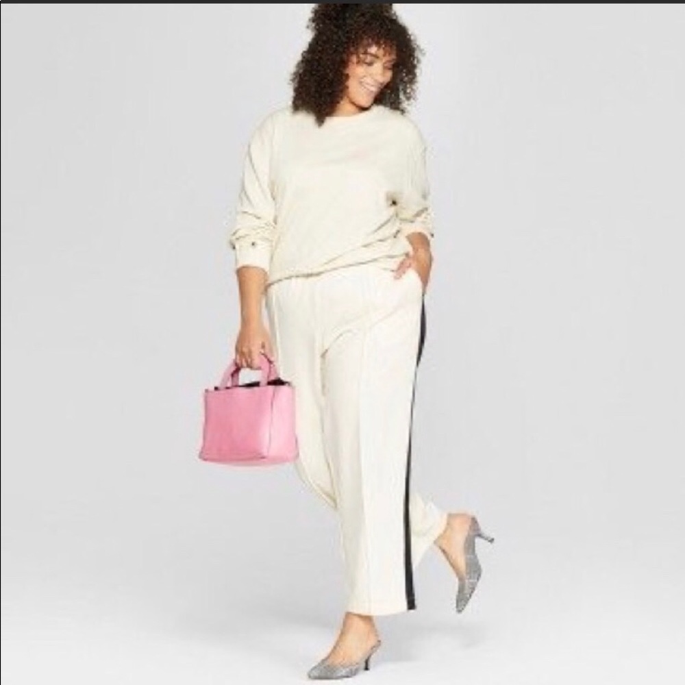 Tuxedo Style Off White Dress Pants